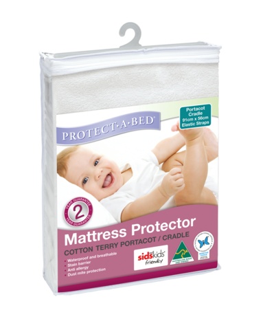 Protect-A-Bed Protect-A-Bed Terry Cotton Cradle/Portacot 91x56cm with elastic straps