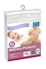 Protect-A-Bed Protect-A-Bed Terry Universal (Boori) Cotton White Fitted Cot 130x76cm