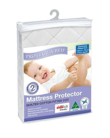 Protect-A-Bed Protect-A-Bed Universal (Boori) Cotton Woven Quilted Fitted Cot 130x76cm
