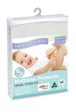 Protect-A-Bed Protect-A-Bed White Tencel Fitted Cot 130x68cm