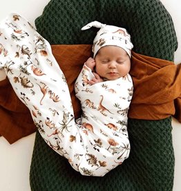 Snuggle Hunny Kids Snuggle Hunny Kids Dino Organic Jersey Wrap & Beanie Set