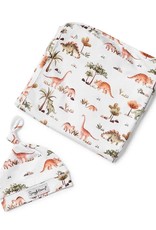 Snuggle Hunny Kids Snuggle Hunny Kids Dino Organic Jersey Wrap & Beanie Set