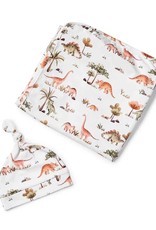 Snuggle Hunny Kids Snuggle Hunny Kids Dino Organic Jersey Wrap & Beanie Set