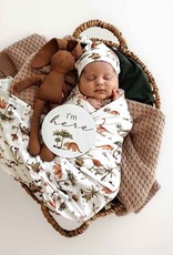 Snuggle Hunny Kids Snuggle Hunny Kids Dino Organic Jersey Wrap & Beanie Set