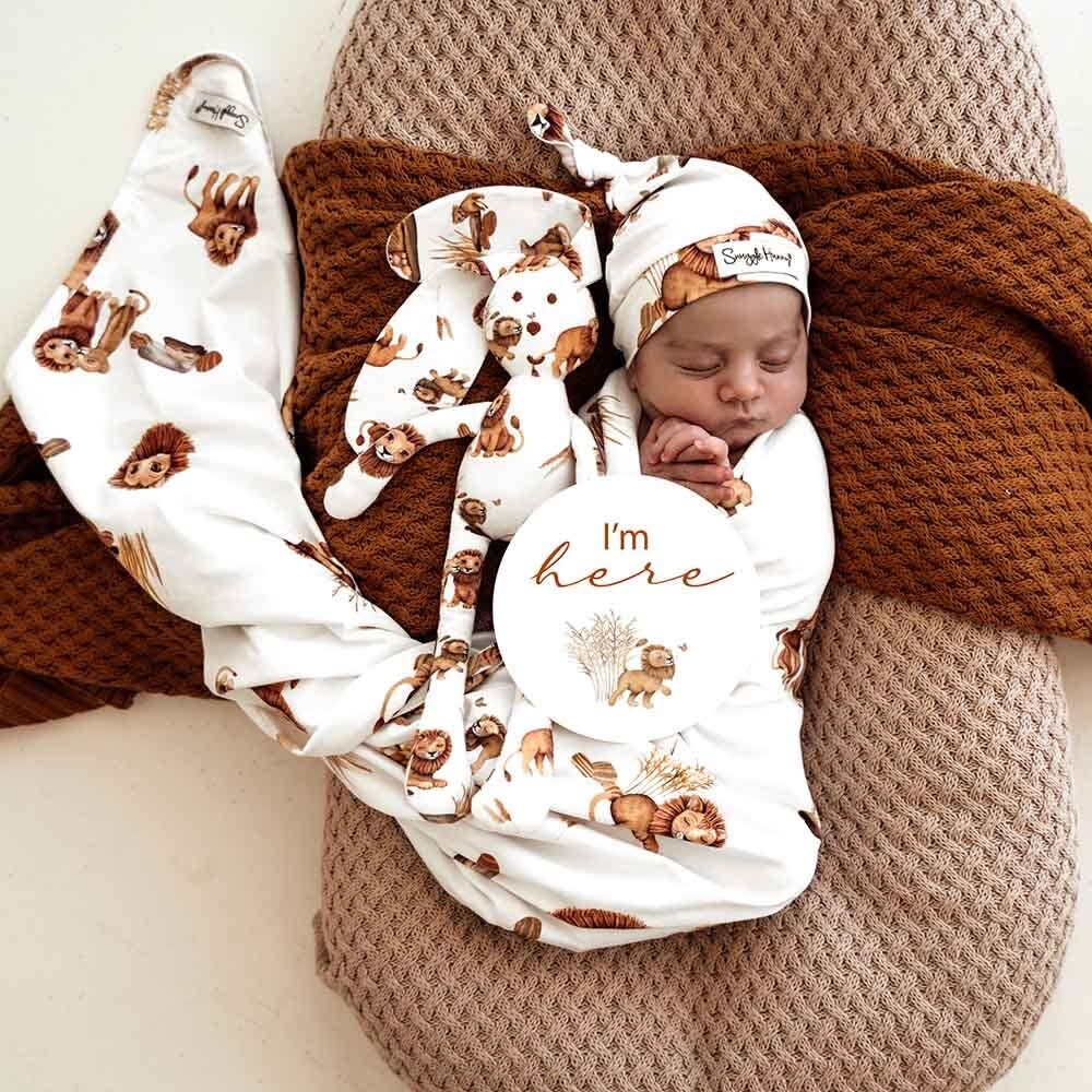 Snuggle Hunny Kids Snuggle Hunny Kids Lion Organic Jersey Wrap & Beanie Set