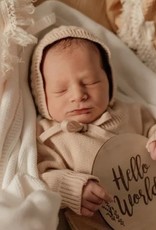 Ziggy Lou Ziggy Lou Heirloom Bonnet Wheat - NB (0-3M)