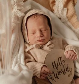 Ziggy Lou Ziggy Lou Heirloom Bonnet Wheat - NB (0-3M)