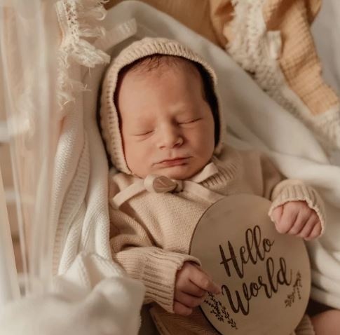 Ziggy Lou Ziggy Lou Heirloom Bonnet Wheat - NB (0-3M)