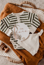 Snuggle Hunny Kids Snuggle Hunny Olive Stripe Long Sleeve Bodysuit