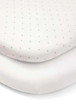 Mamas and Papas Mamas & Papas Lua Bedside Crib Sheets (2 Pack) (87cm x 50cm x 5cm) - Star / White