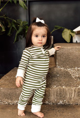 Snuggle Hunny Kids Snuggle Hunny Olive Stripe Growsuit