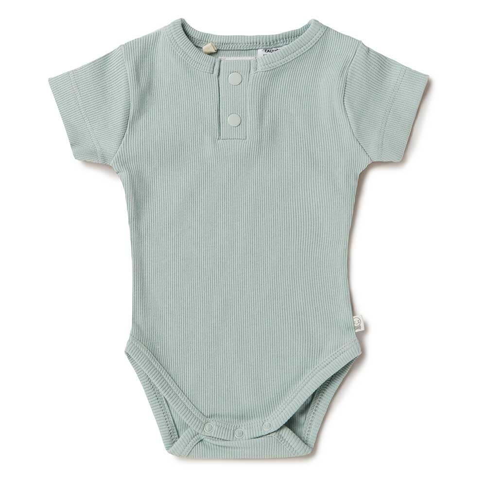 Snuggle Hunny Kids Snuggle Hunny Sage Short Sleeve Bodysuit