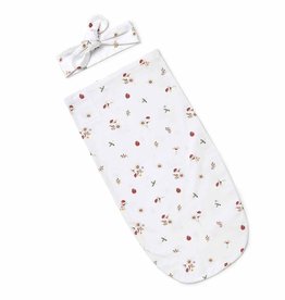 Snuggle Hunny Kids Snuggle Hunny Ladybug Organic Snuggle Swaddle & Topknot Set