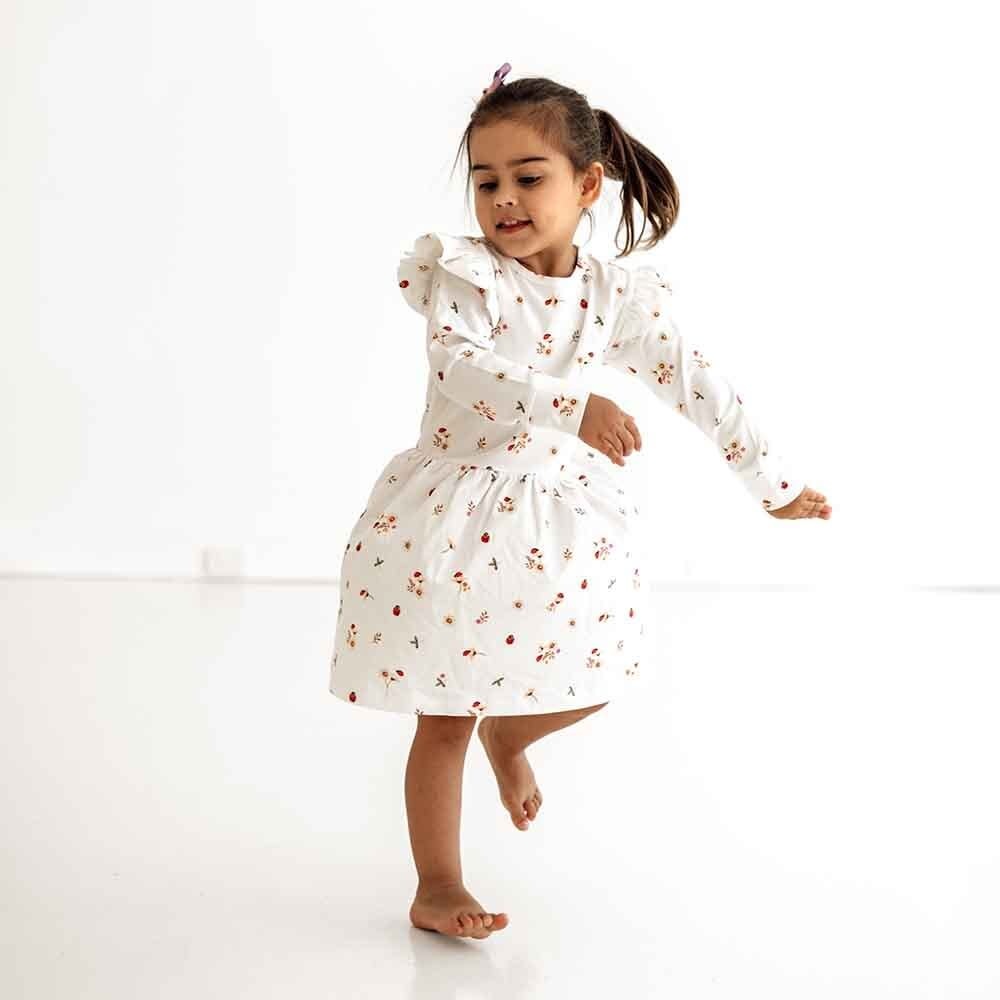 Snuggle Hunny Kids Snuggle Hunny Ladybug Long Sleeve Organic Dress