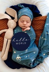 Snuggle Hunny Kids Snuggle Hunny Rocket Organic Jersey Wrap & Beanie Set