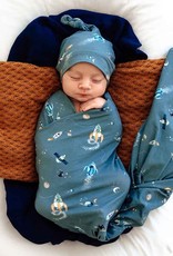 Snuggle Hunny Kids Snuggle Hunny Rocket Organic Jersey Wrap & Beanie Set