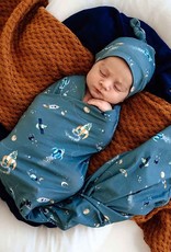 Snuggle Hunny Kids Snuggle Hunny Rocket Organic Jersey Wrap & Beanie Set