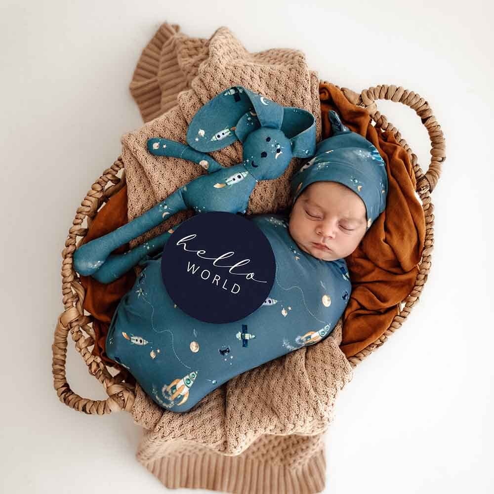 Snuggle Hunny Kids Snuggle Hunny Rocket Organic Snuggle Swaddle & Beanie Set