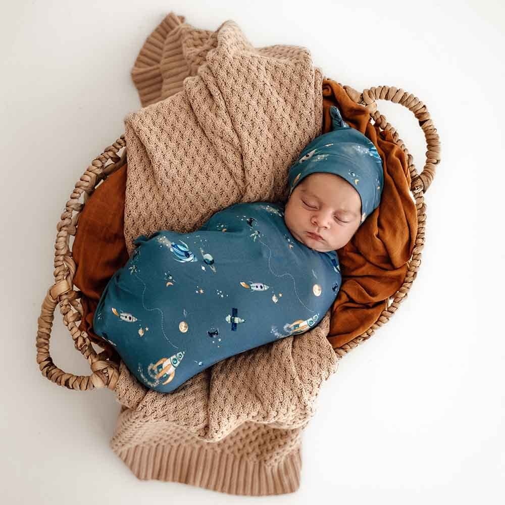 Snuggle Hunny Kids Snuggle Hunny Rocket Organic Snuggle Swaddle & Beanie Set