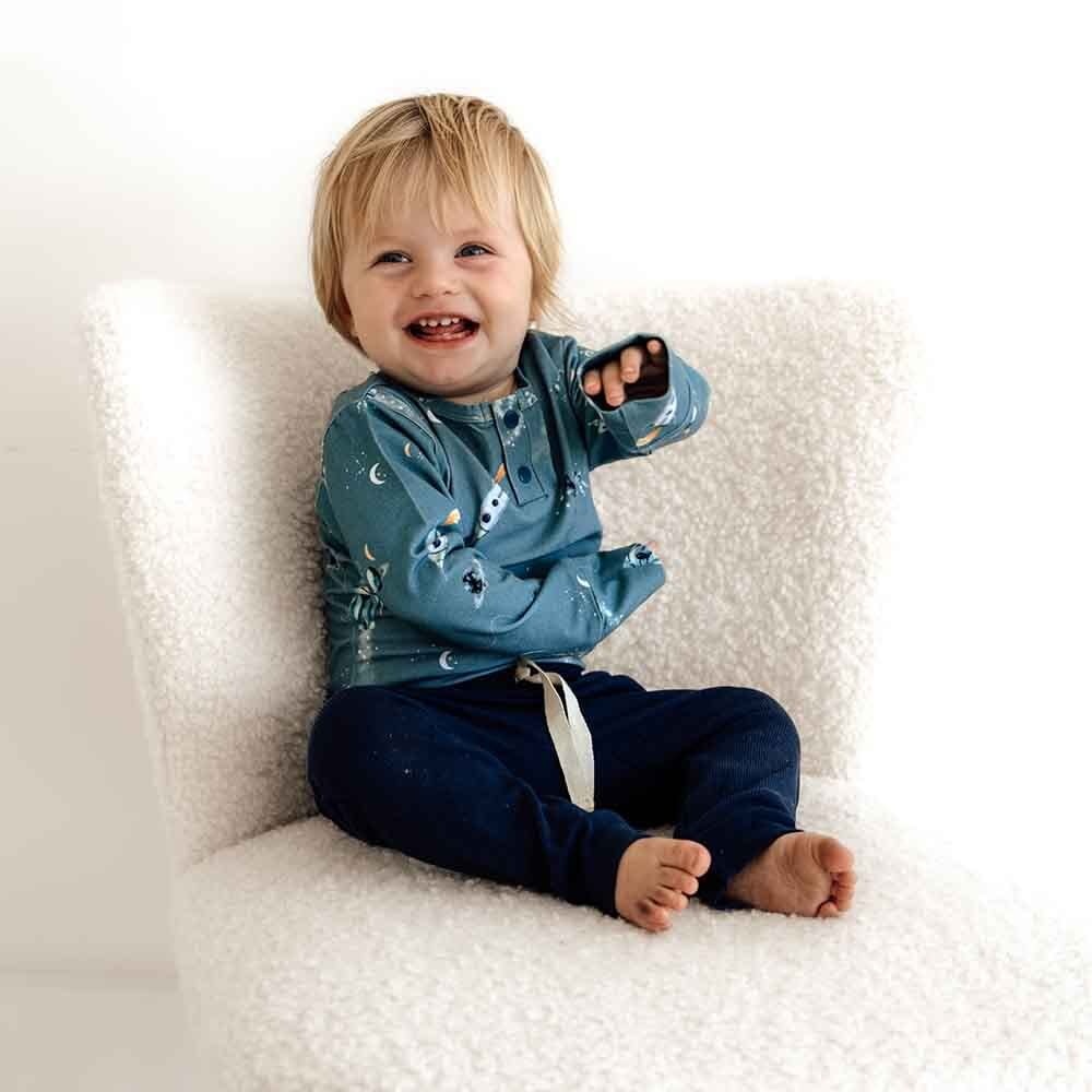 Snuggle Hunny Kids Snuggle Hunny Rocket Long Sleeve Organic Bodysuit - Size 1