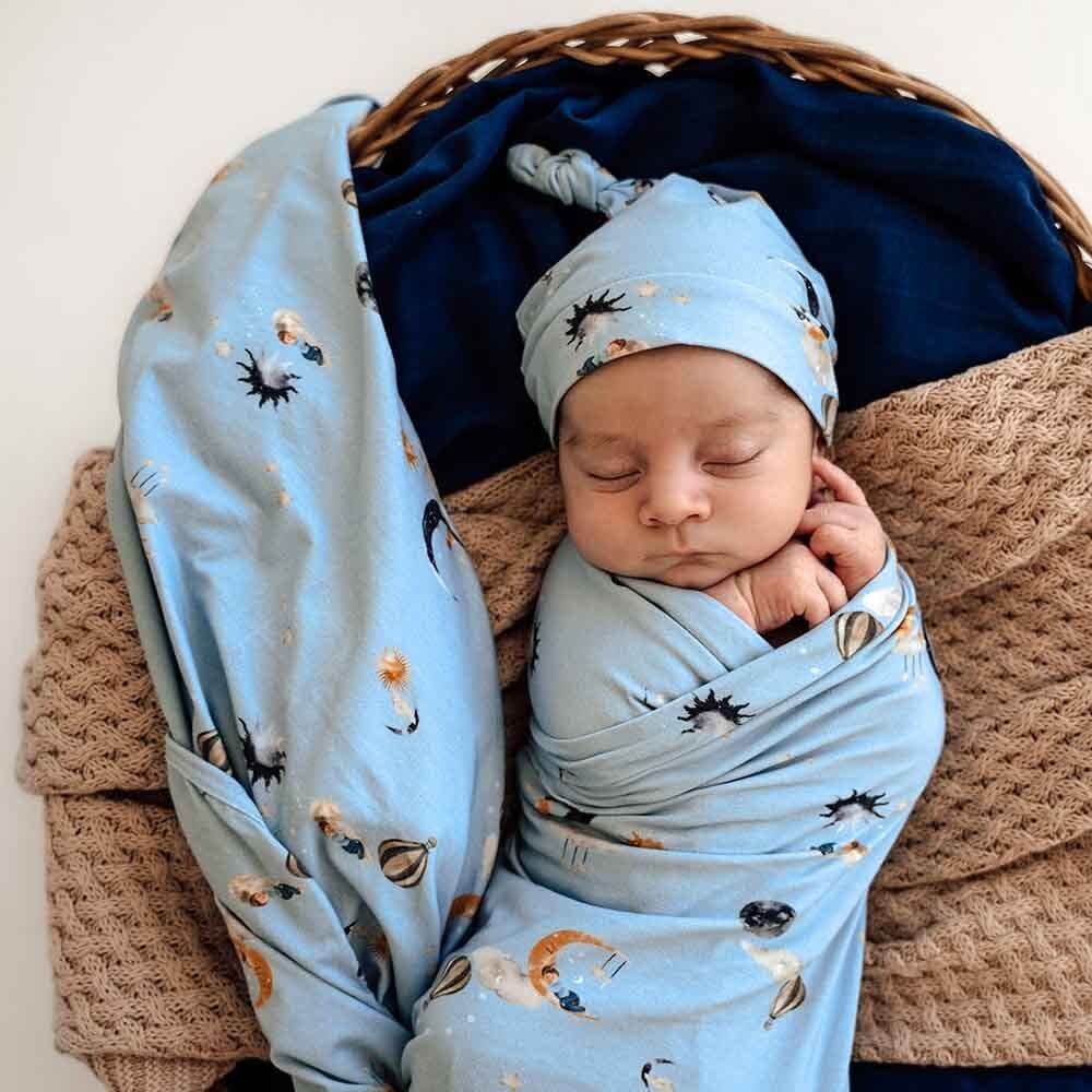 Snuggle Hunny Kids Snuggle Hunny Dream Organic Jersey Wrap & Beanie Set
