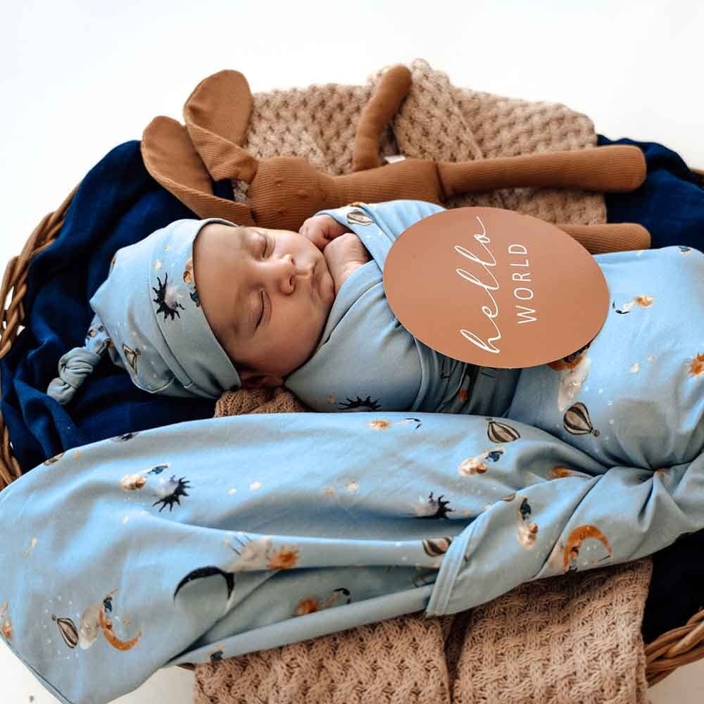 Snuggle Hunny Kids Snuggle Hunny Dream Organic Jersey Wrap & Beanie Set