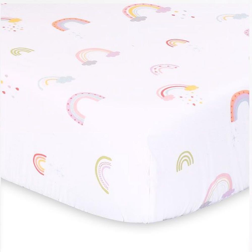 The Peanut Shell The Peanut Shell Rainbow Sprinkles Cot F/Sheet