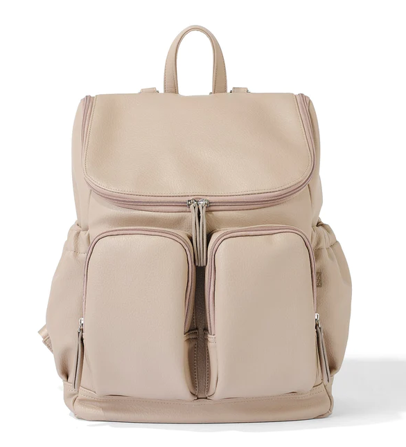 OiOi OiOi Dimple Vegan Leather Nappy Backpack - Oat
