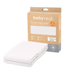 BabyRest Babyrest Junior Pillow Case - Bamboo. Pack of 2  White