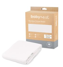 BabyRest Babyrest Fitted Sheet - Bamboo. Cot 132 x 70cm - White