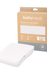 BabyRest Babyrest Fitted Sheet - Bamboo. Portacot 104 x 71cm. - White