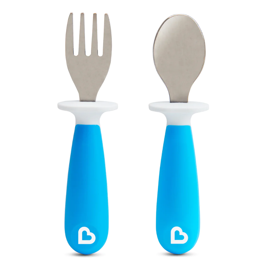 Munchkin Munchkin Raise™ Toddler Fork & Spoon Set (Blue)