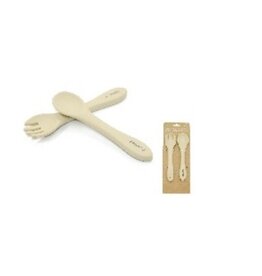 Playette Playette Silicone Spoon & Fork Set Sand