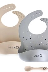 Plum Plum 3 Piece Silicone Bibs and Spoon Set