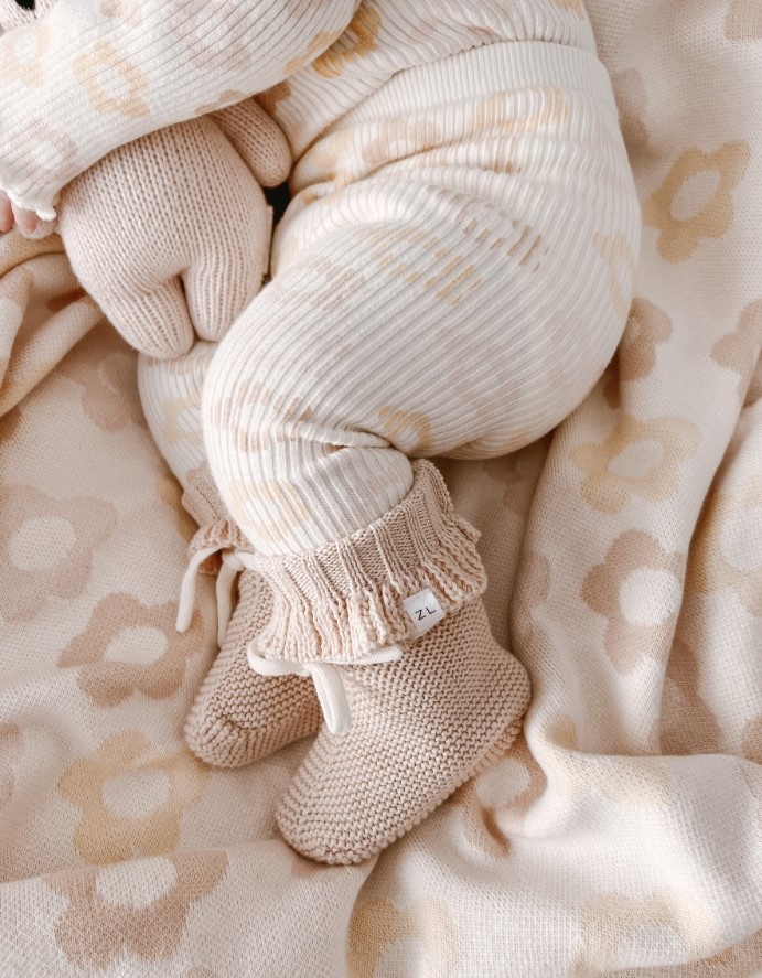 Ziggy Lou Ziggy Booties Peach Frill - 3-6M