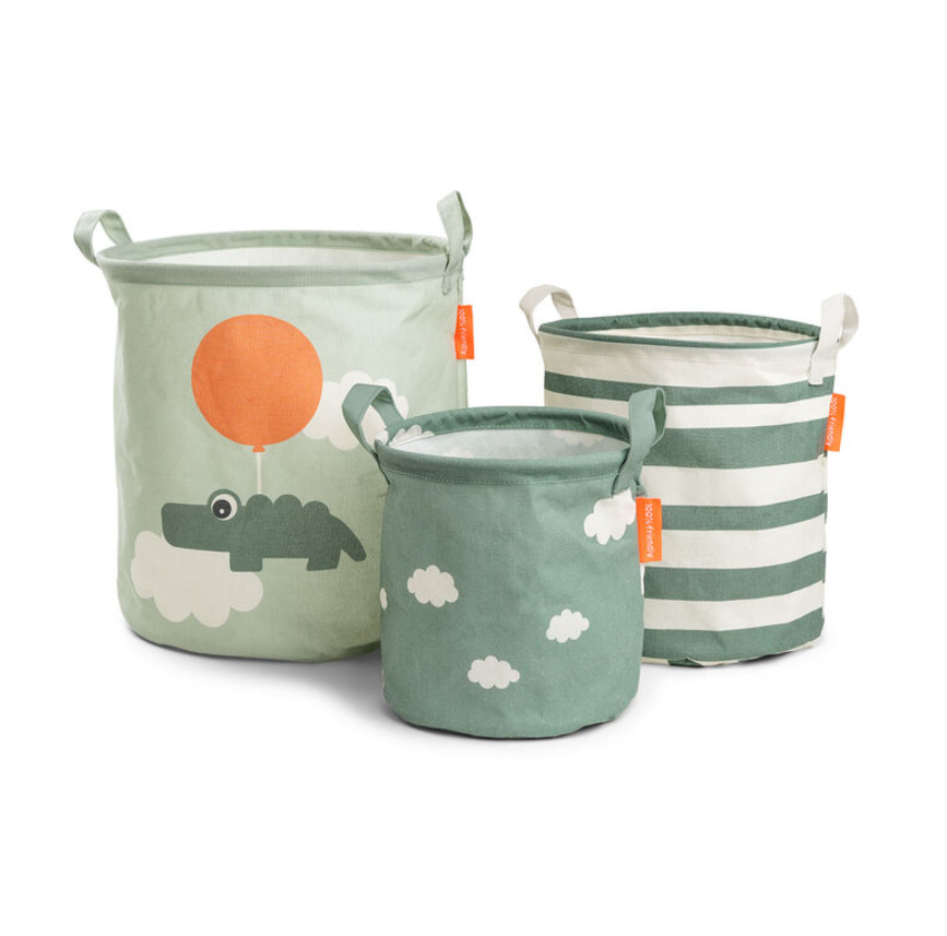 Done By Deer Done By Deer Storage Baskets 3-Piece Happy Clouds