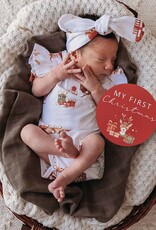 Snuggle Hunny Reindeer Short Sleeve Organic Bodysuit with Frill