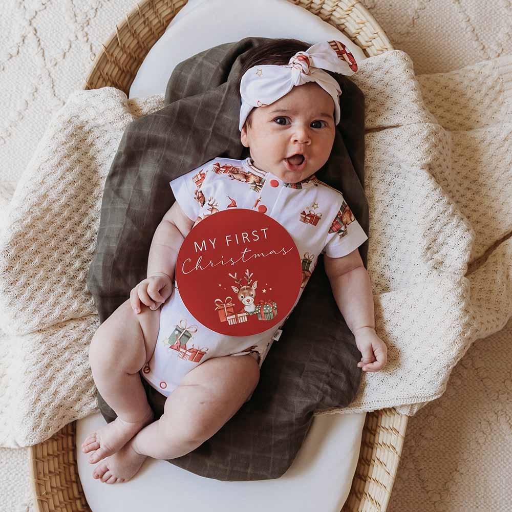 Snuggle Hunny Reindeer Short Sleeve Organic Bodysuit