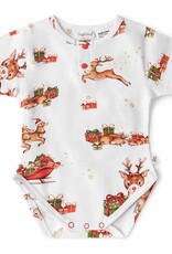 Snuggle Hunny Reindeer Short Sleeve Organic Bodysuit