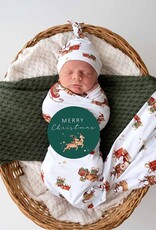 Snuggle Hunny Kids Snuggle Hunny Reindeer Organic Jersey Wrap & Beanie Set + Milestone Card