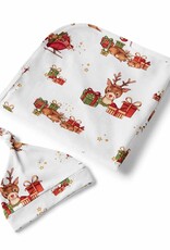 Snuggle Hunny Kids Snuggle Hunny Reindeer Organic Jersey Wrap & Beanie Set + Milestone Card