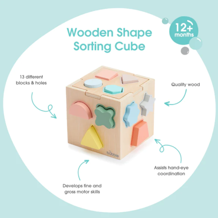 Bubble Bubble Wooden Shape Sorting Cube