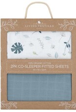 Living Textiles Living Textiles Banana Leaf Organic Muslin 2pk Cradle/Co- Sleeper Fitted Sheet