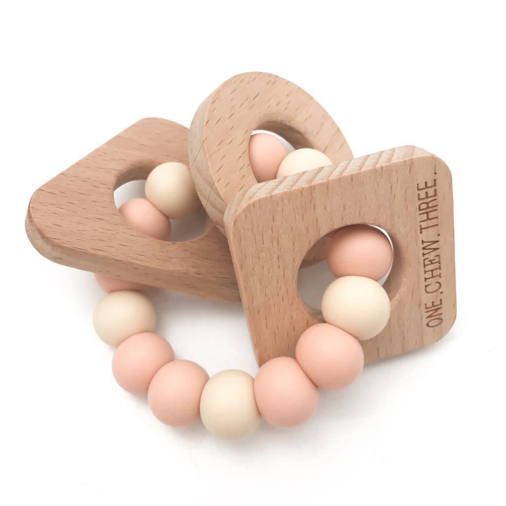 OneChewThree OneChewThree Shapes Silicone and Beech Wood Teether