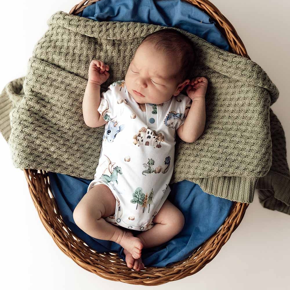 Snuggle Hunny Kids Snuggle Hunny Dragon Short Sleeve Organic Bodysuit