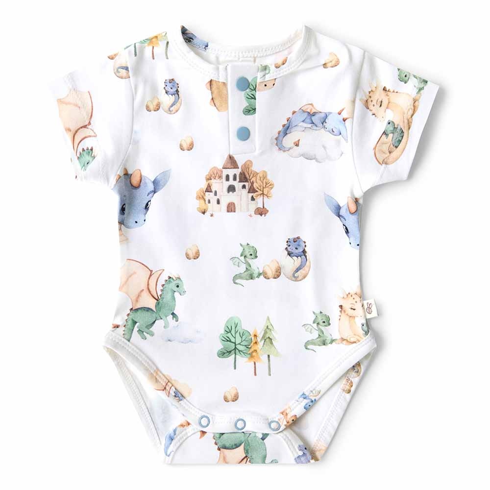 Snuggle Hunny Kids Snuggle Hunny Dragon Short Sleeve Organic Bodysuit