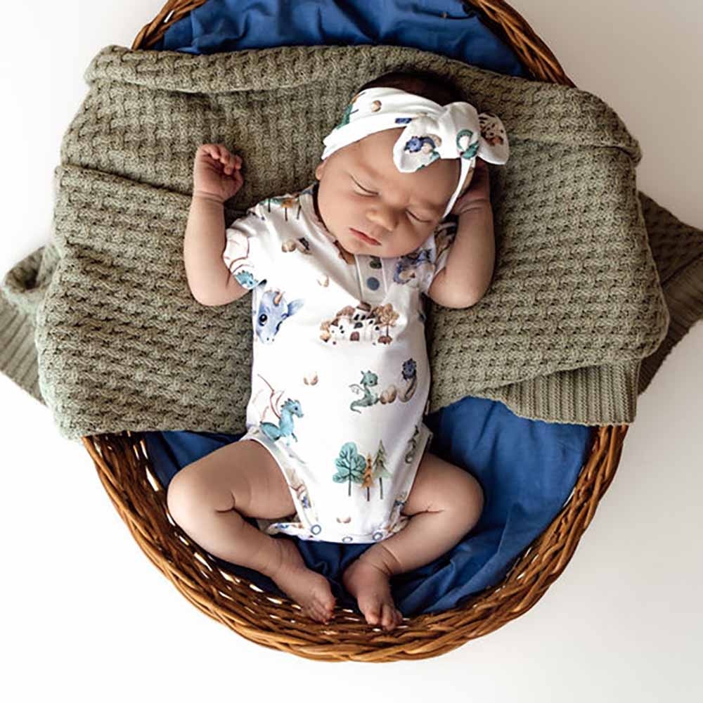Snuggle Hunny Kids Snuggle Hunny Dragon Short Sleeve Organic Bodysuit