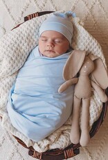 Snuggle Hunny Kids Snuggle Hunny Baby Blue Organic Jersey Wrap & Beanie Set