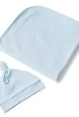 Snuggle Hunny Kids Snuggle Hunny Baby Blue Organic Jersey Wrap & Beanie Set