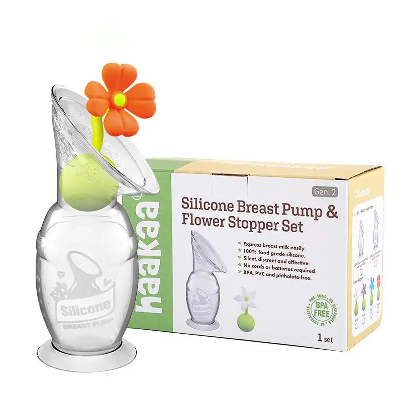 Haakaa Haakaa Gen. 2 Silicone Breast Pump & White Flower Stopper Giftbox (100ml)